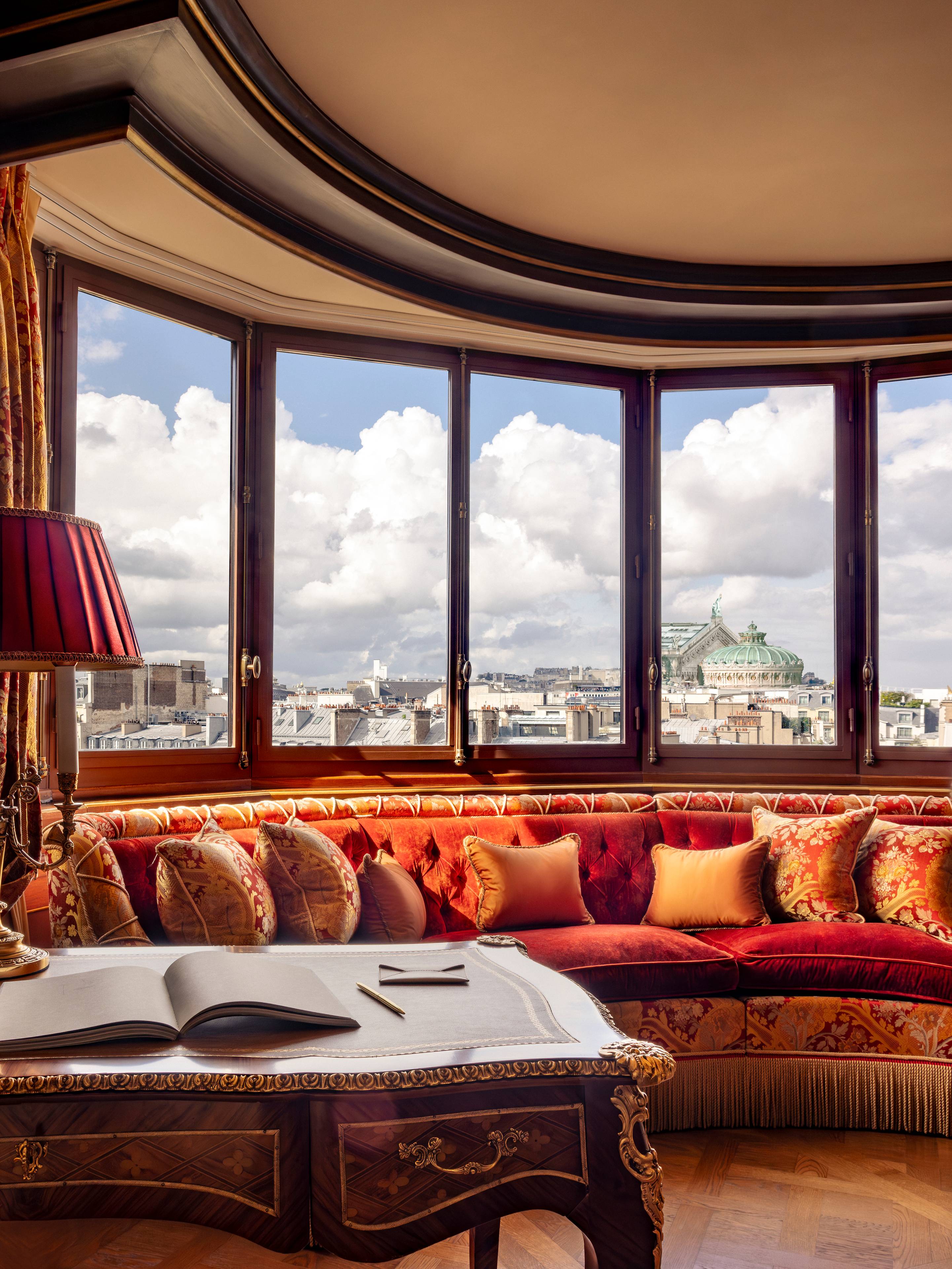 Panoramic view of the Opera Prestige Suite at the Ritz Paris