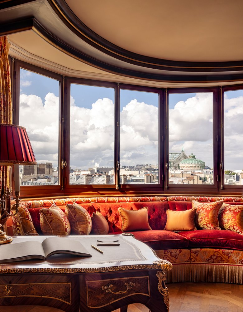 Panoramic view of the Opera Prestige Suite at the Ritz Paris