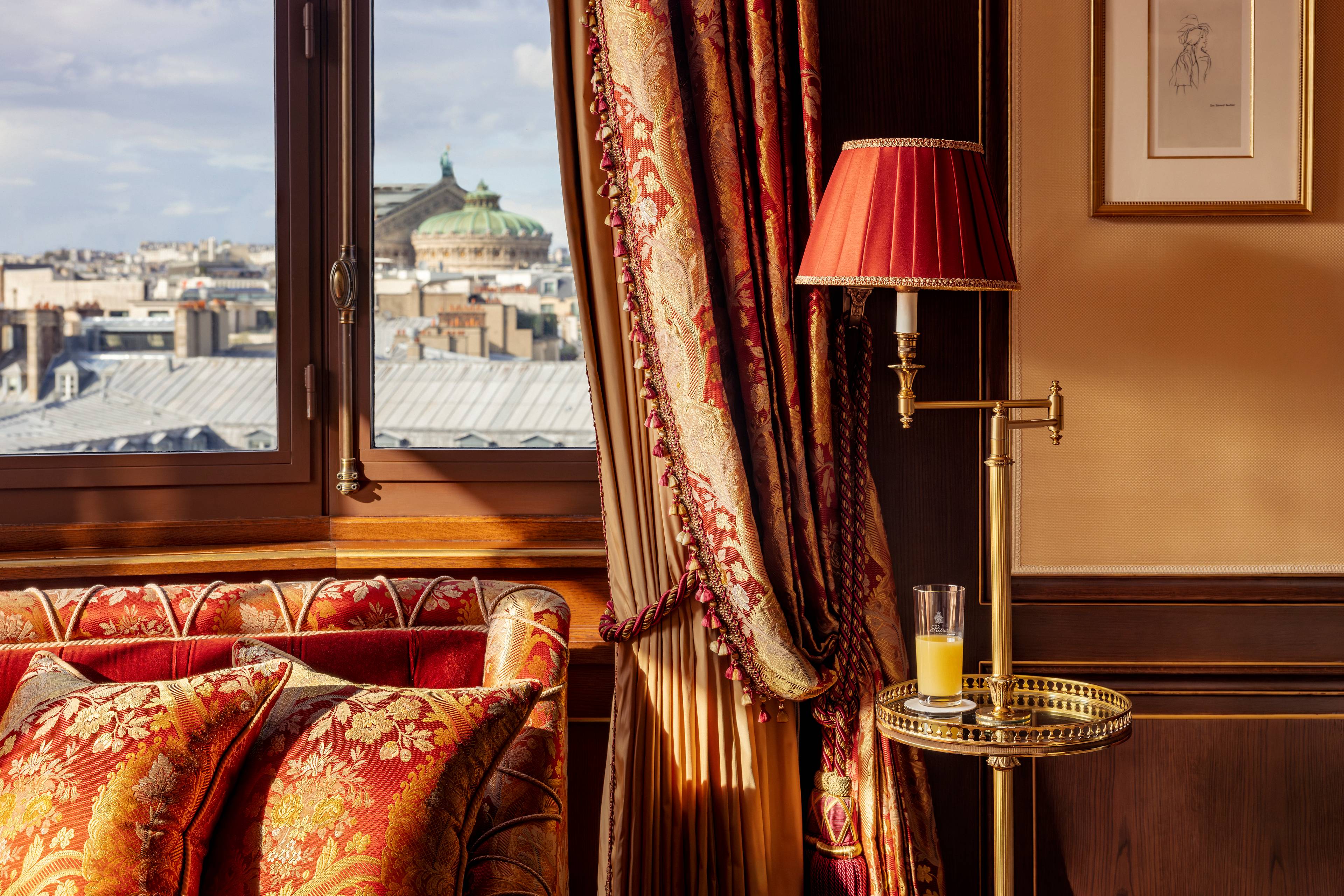 Panoramic view of the Opera Prestige Suite at the Ritz Paris