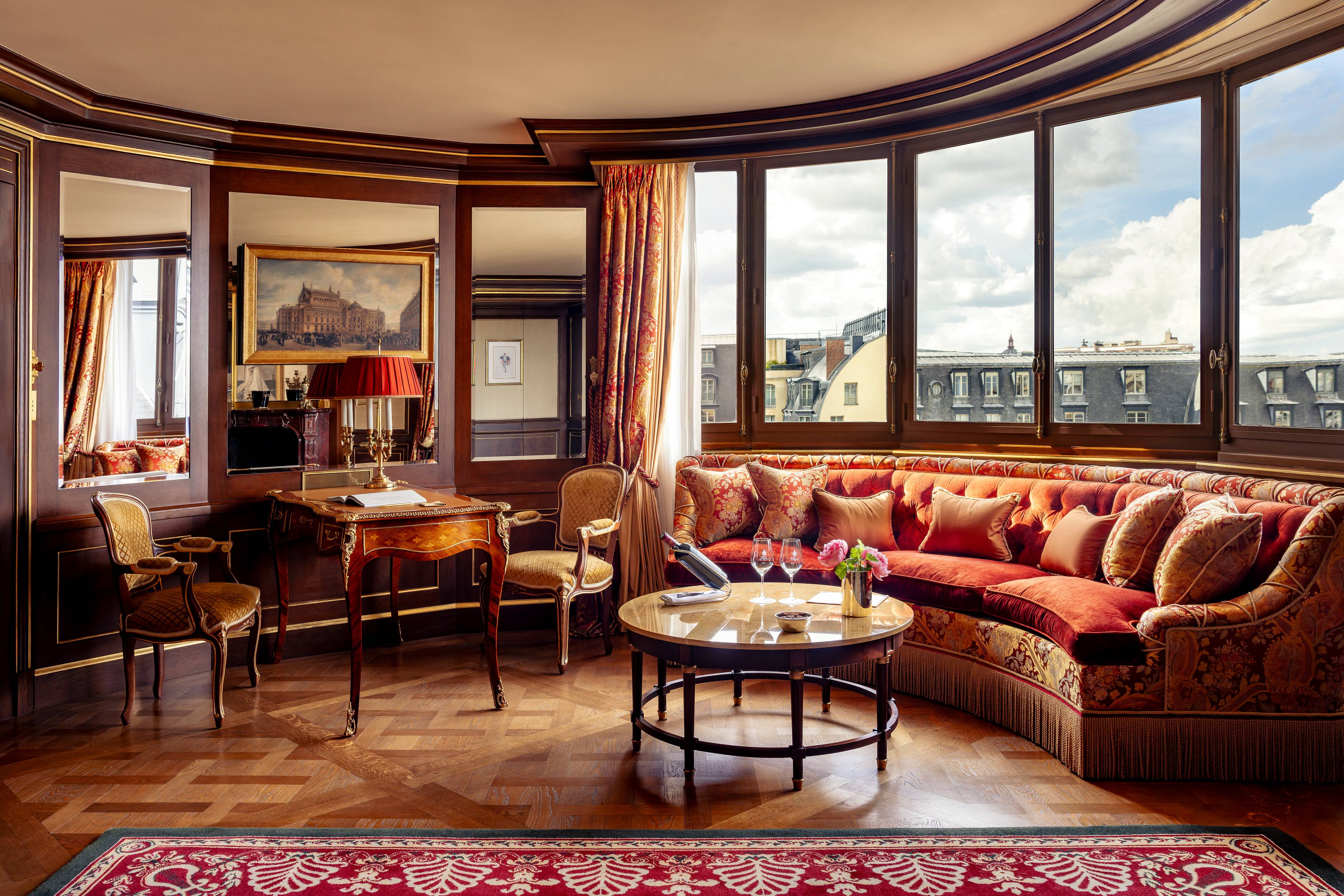Panoramic view of the Opera Prestige Suite at the Ritz Paris