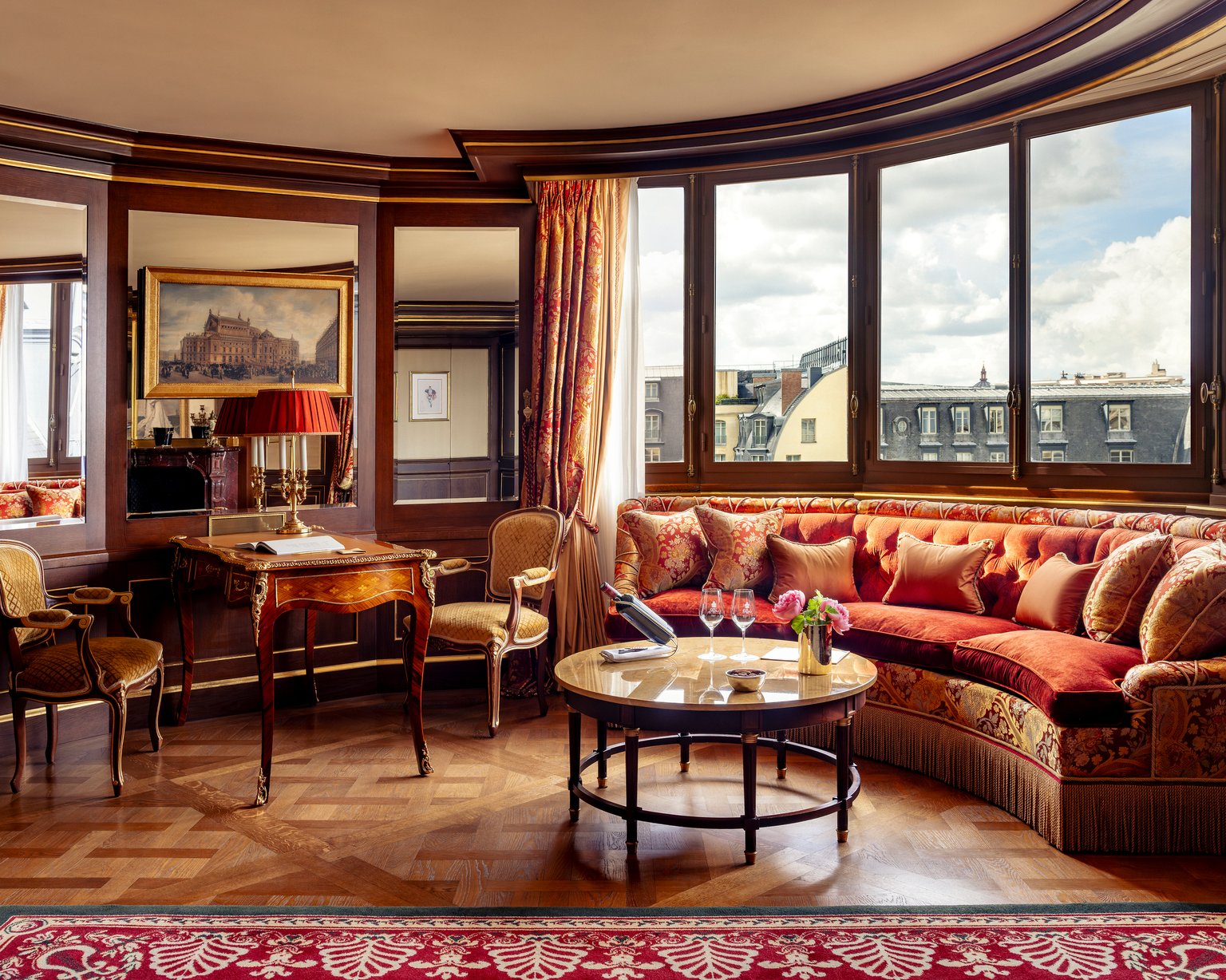 Panoramic view of the Opera Prestige Suite at the Ritz Paris