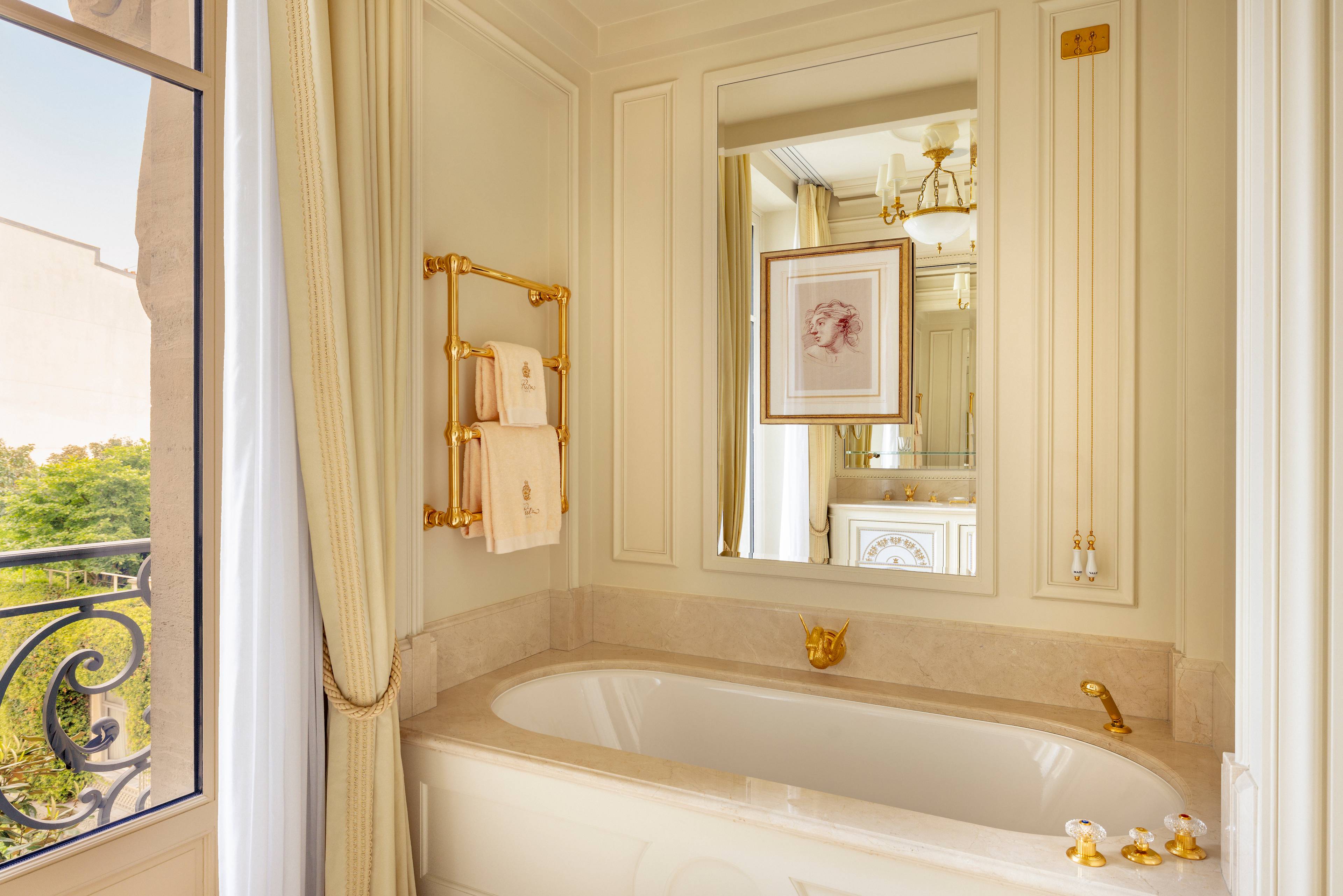 View of the Grand Garden from a Deluxe Suite at the Ritz Paris