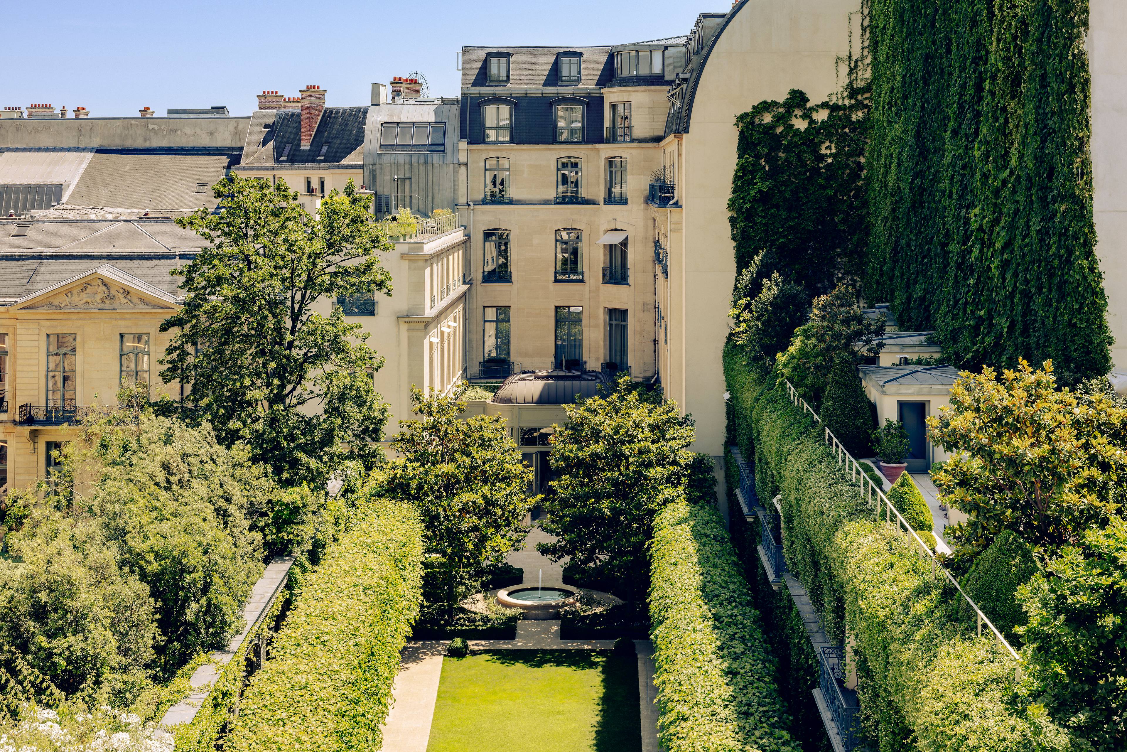 View of the Grand Garden from a Deluxe Suite at the Ritz Paris