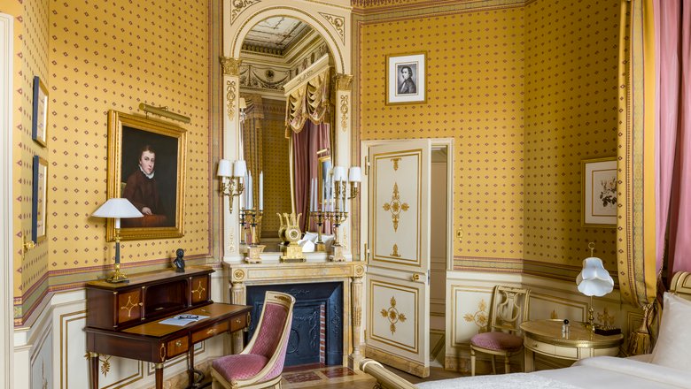 Fireplace in the Prestige Chopin Suite at the Ritz Paris