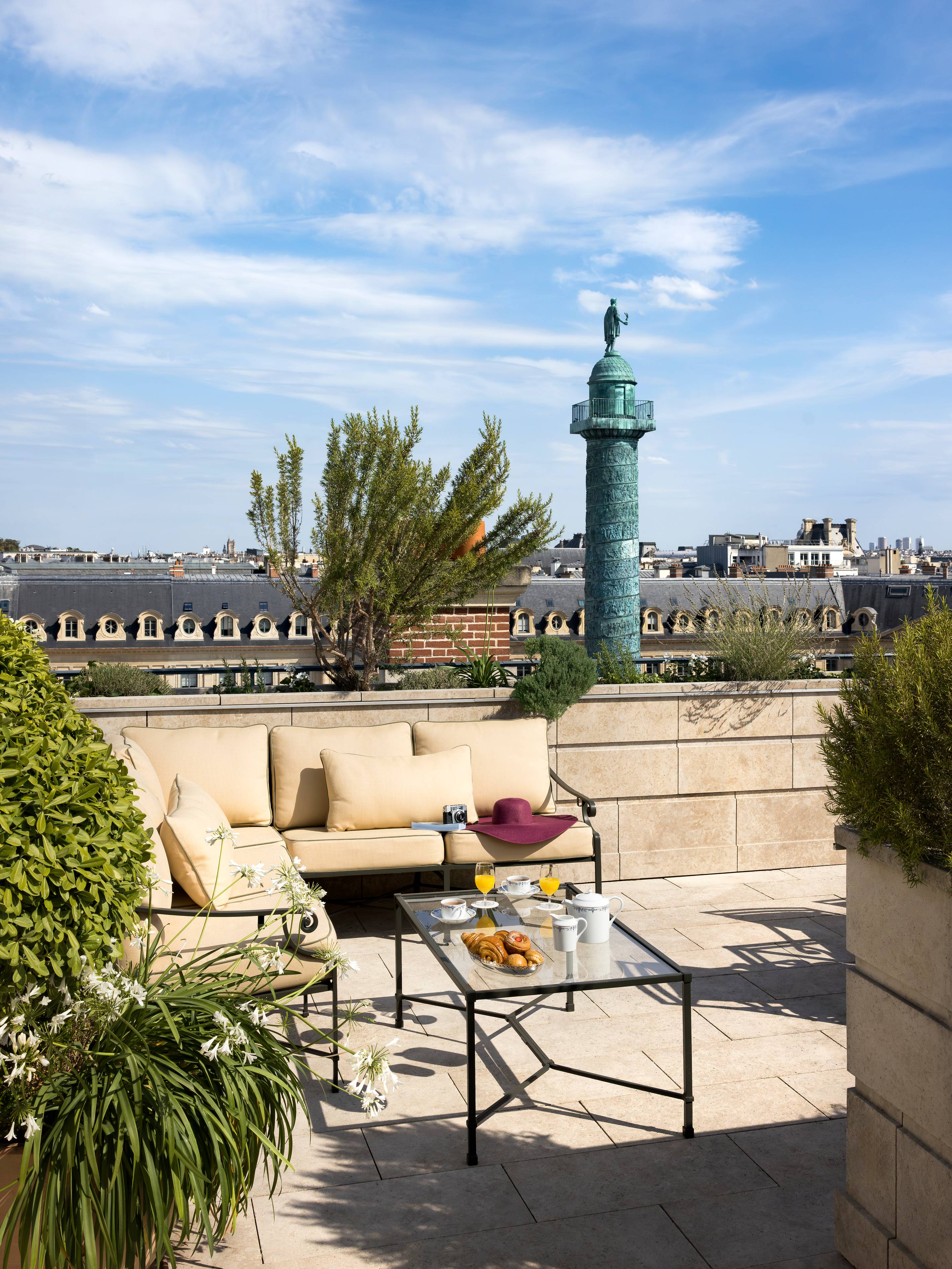 Terrace of the Prestige Mansart Suite at the Ritz Paris