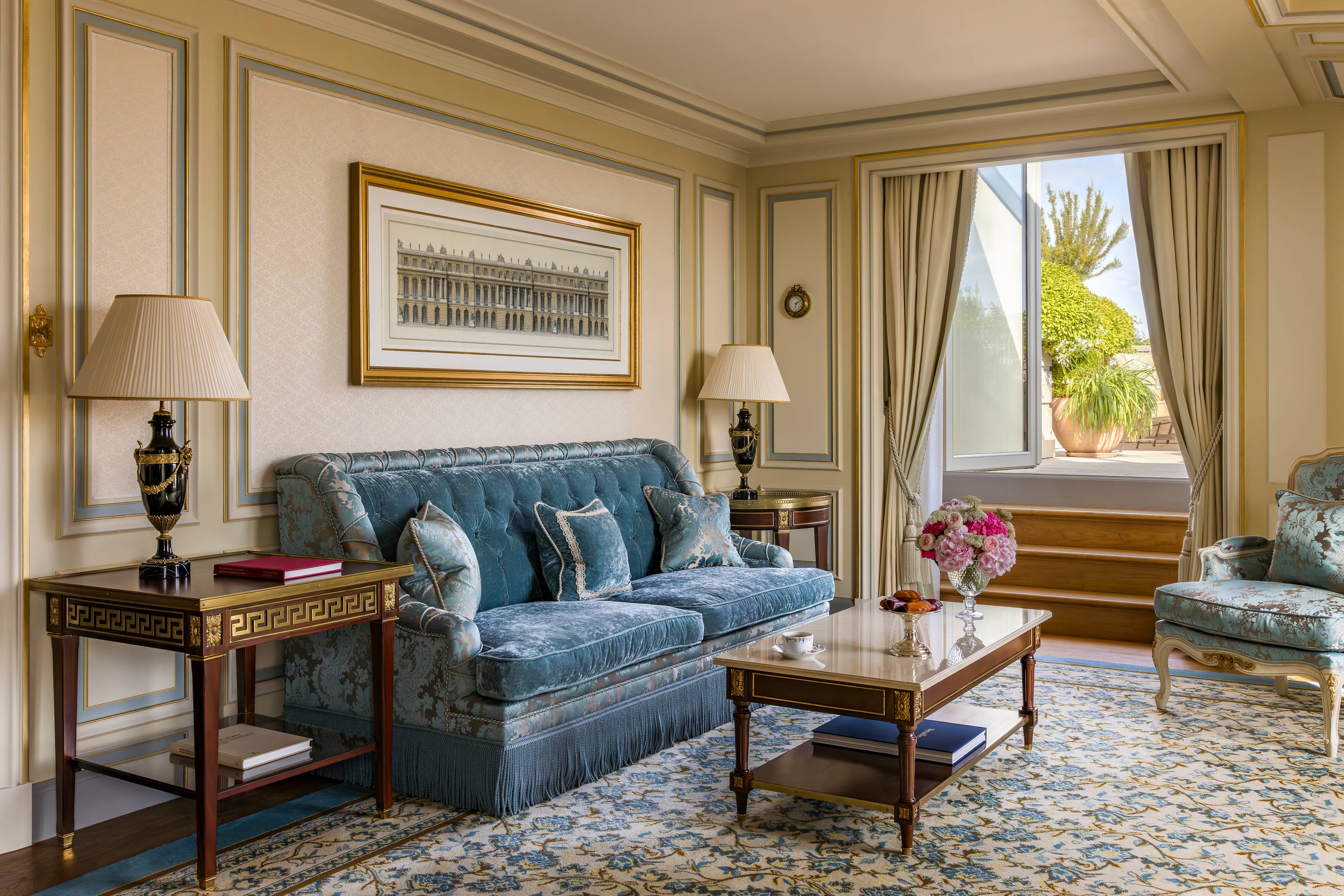 Terrace of the Prestige Mansart Suite at the Ritz Paris