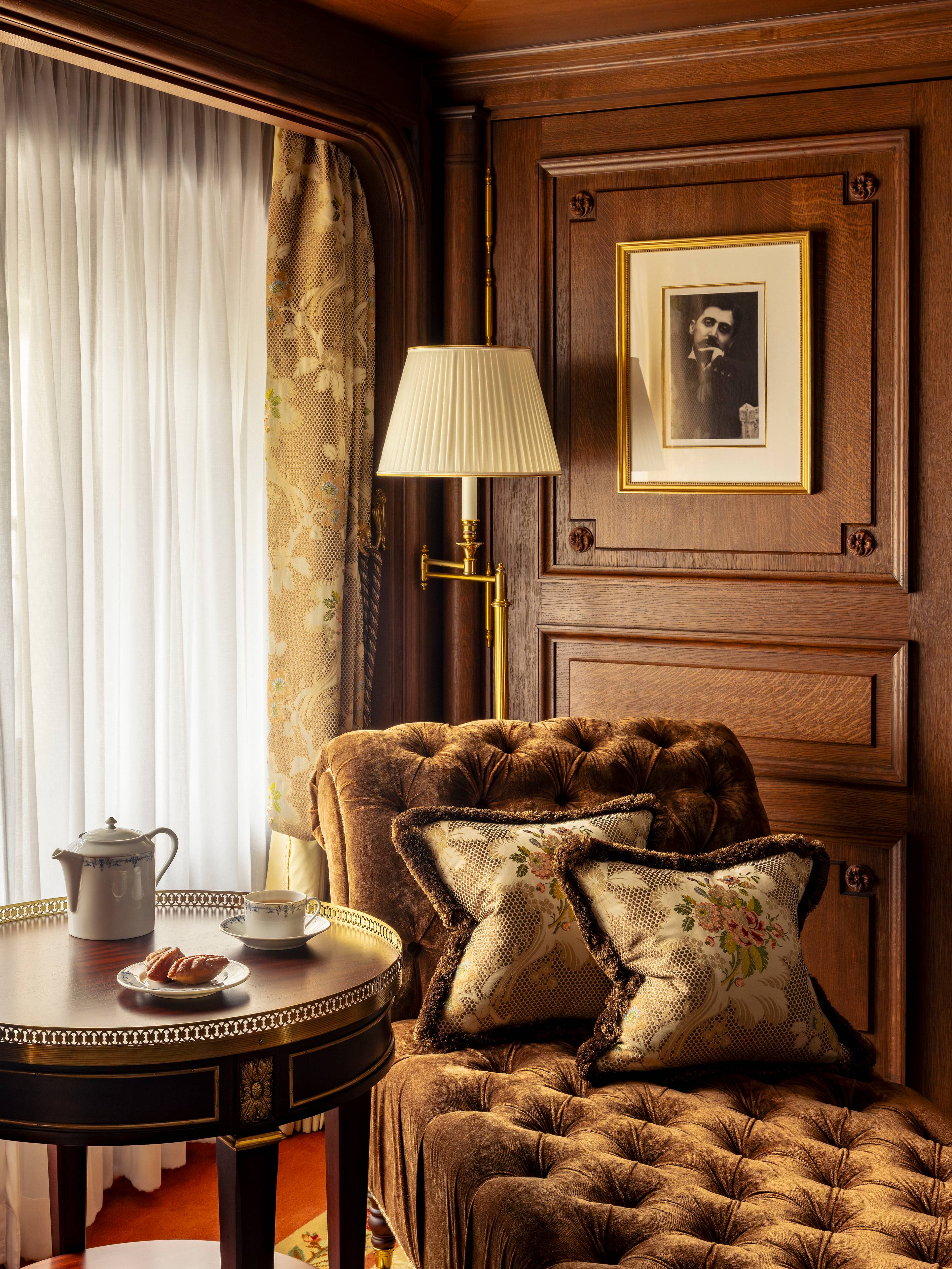 Living room of the Prestige Marcel Proust Suite at the Ritz Paris