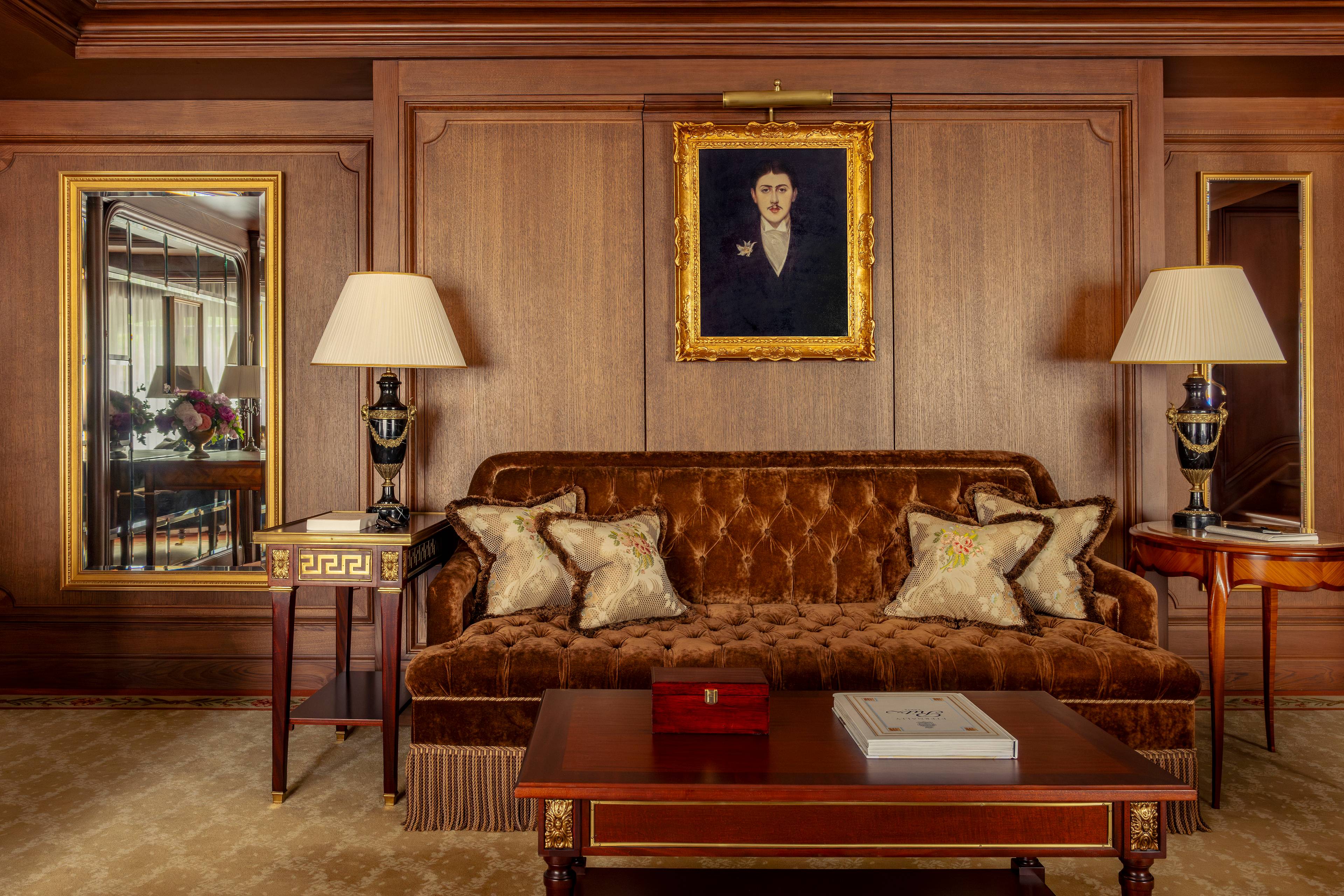 Living room of the Prestige Marcel Proust Suite at the Ritz Paris