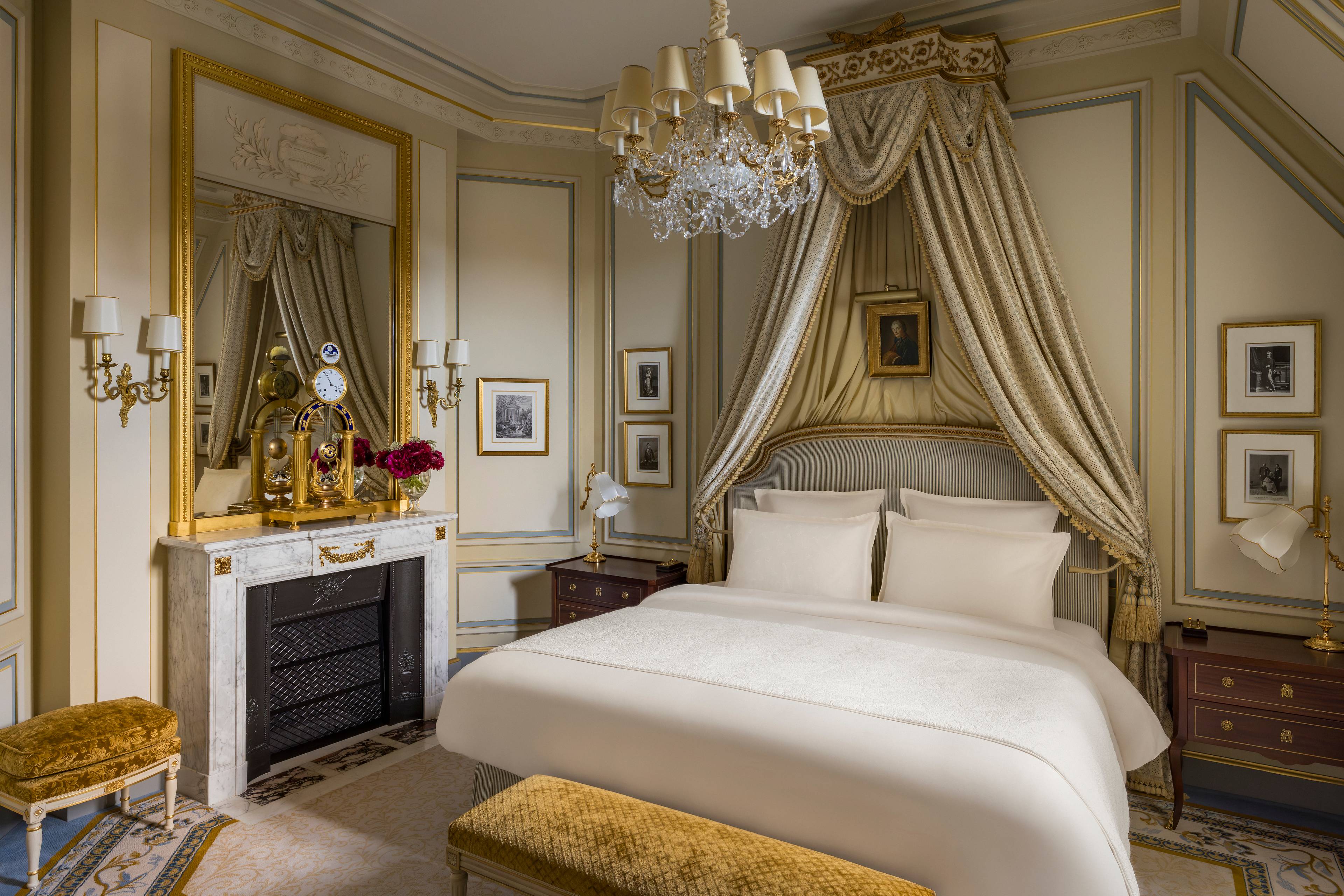 Bedroom in the Prestige Prince de Galles Suite at the Ritz Paris