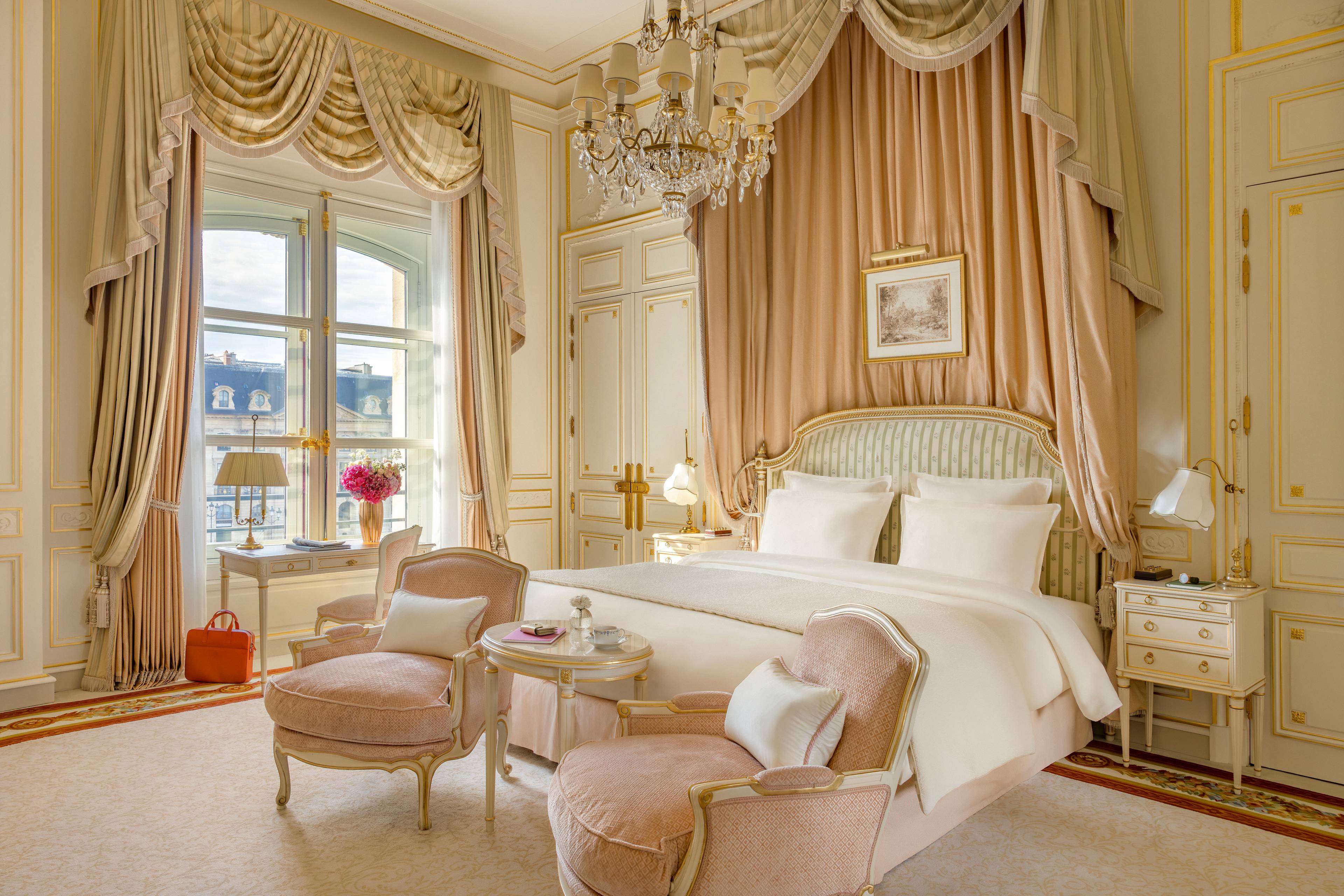Master bedroom in the Prestige Vendôme Suite at the Ritz Paris
