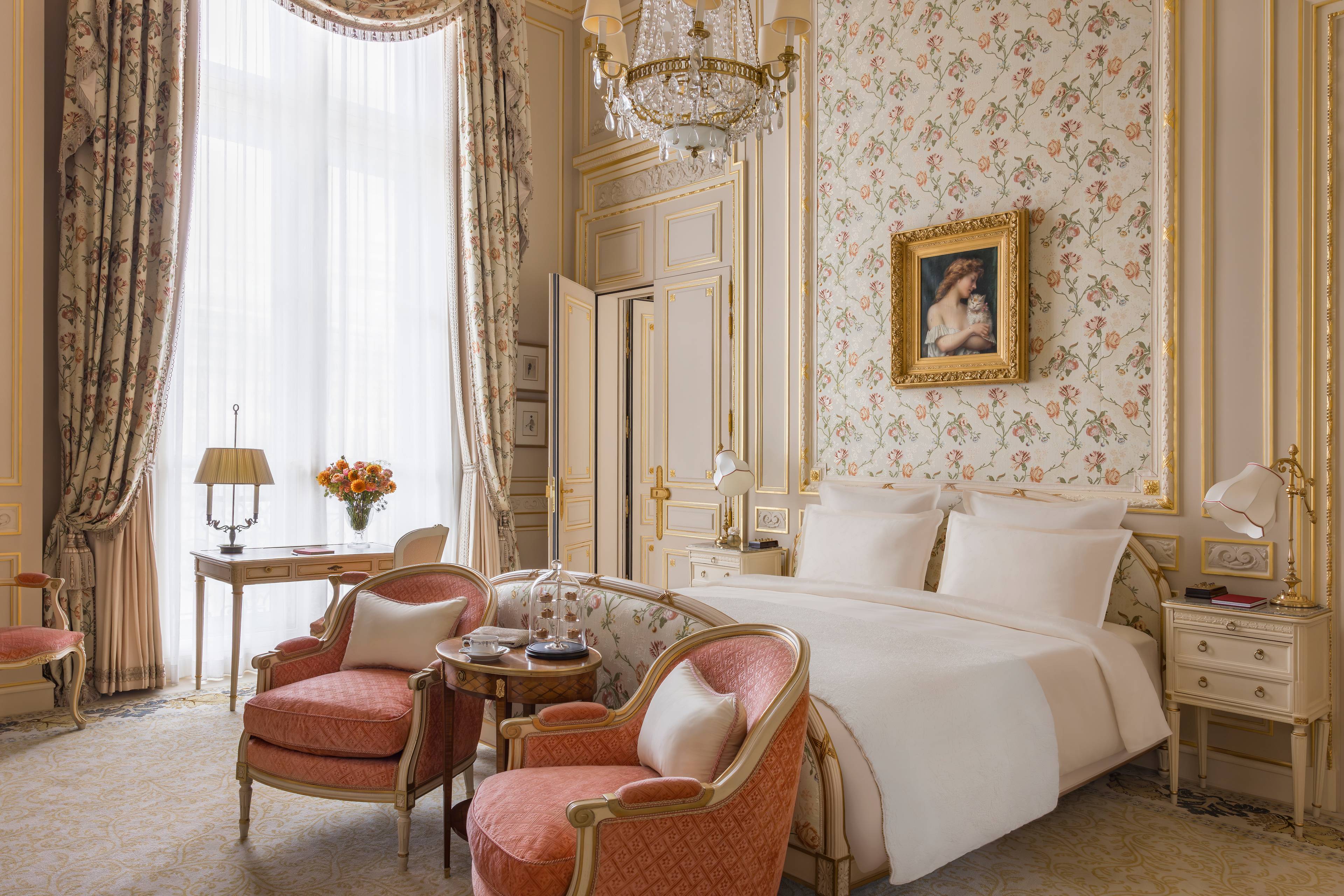 Master bedroom in the Prestige Windsor Suite at the Ritz Paris