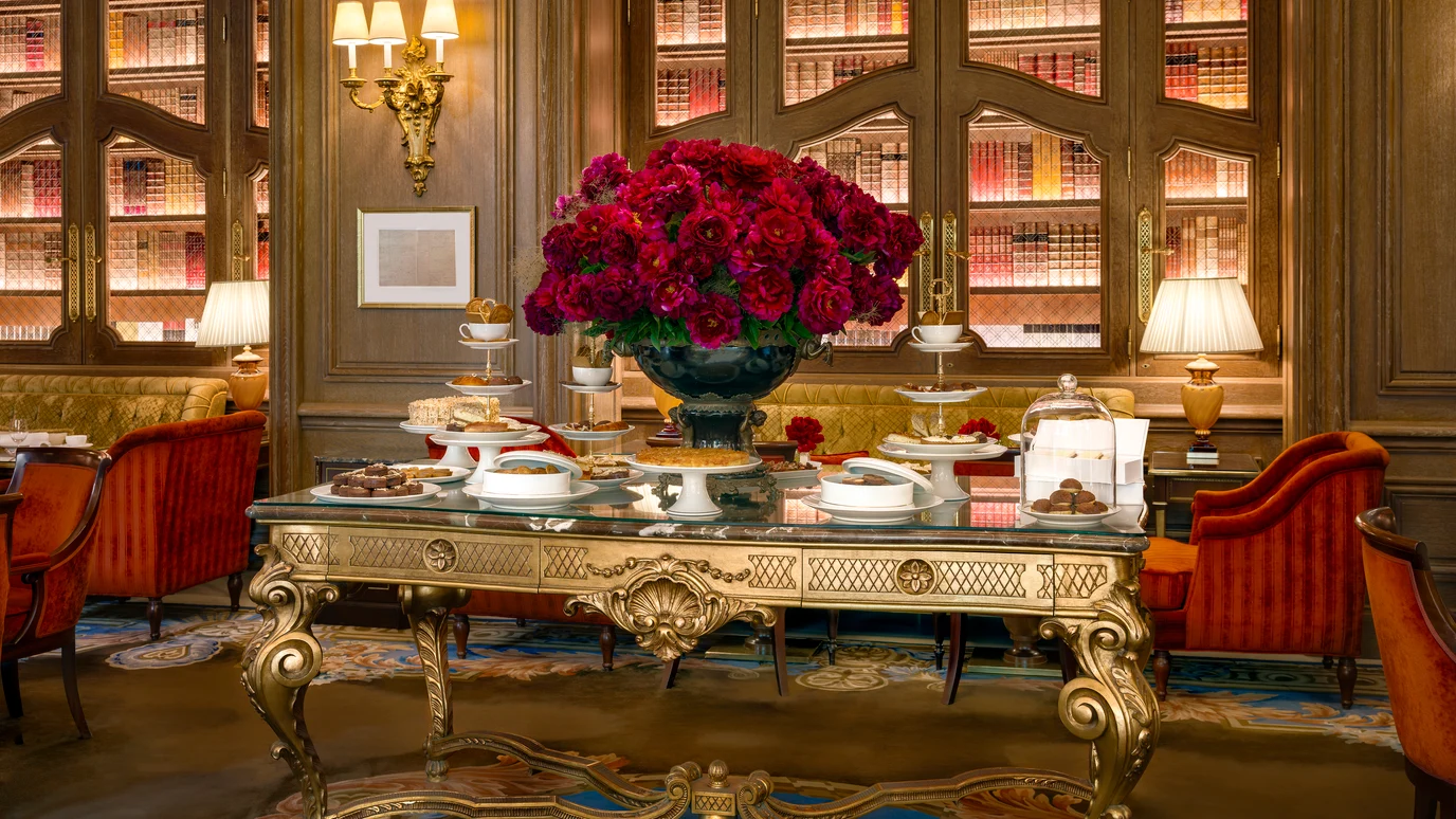 Tea Time buffet in the Salon Proust at the Ritz Paris