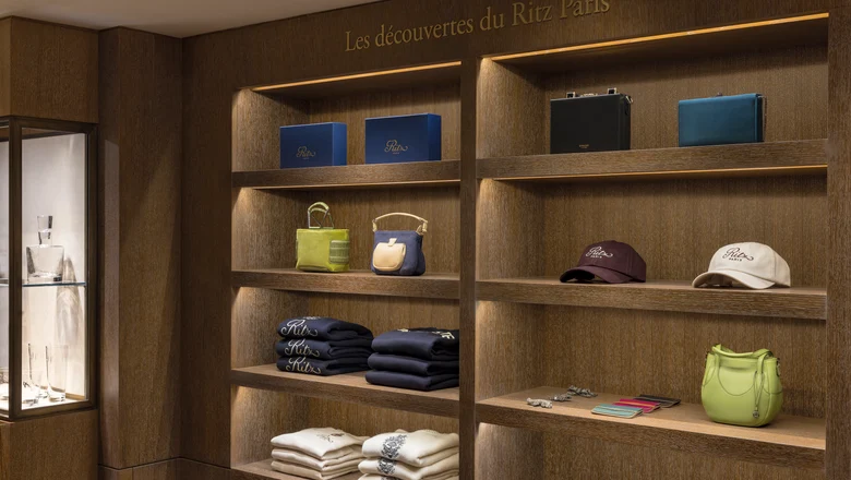 Product shelf in the Concept Store at the Ritz Paris