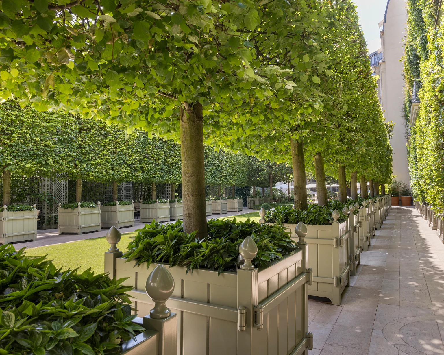 Overview of the Grand Garden at the Ritz Paris