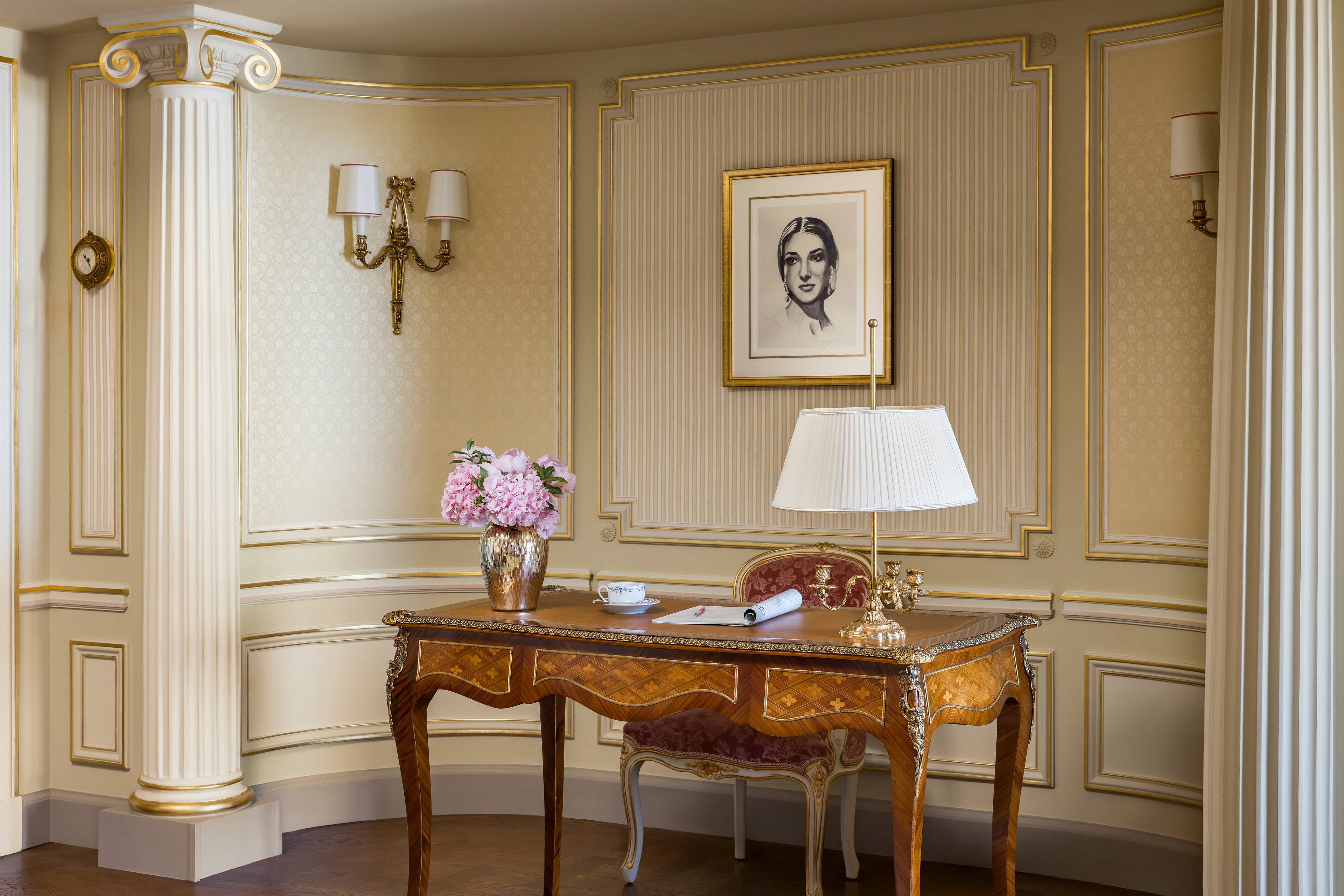 Main living room of the Prestige Maria Callas Suite at the Ritz Paris