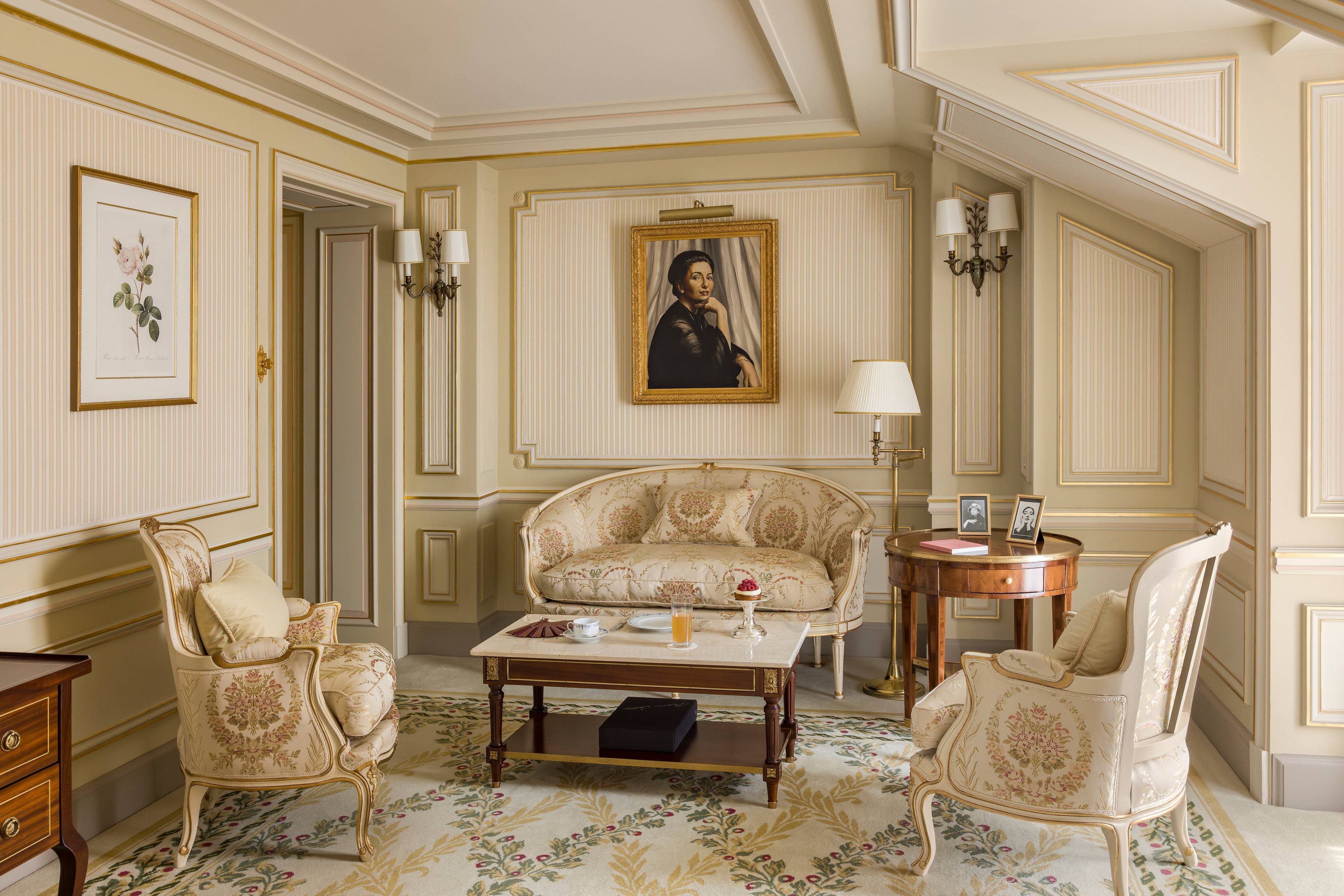 Main living room of the Prestige Maria Callas Suite at the Ritz Paris