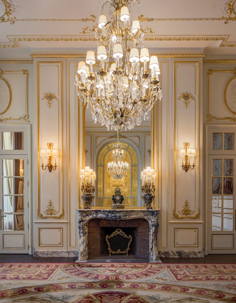Fireplace in the Psyché Salon at the Ritz Paris