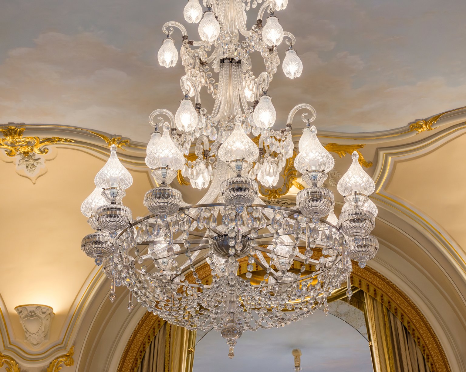 Round tables in the Marie Louise Salon at the Ritz Paris
