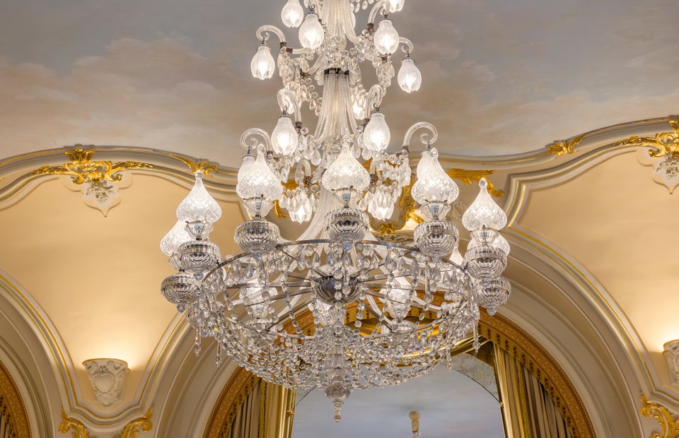 Round tables in the Marie Louise Salon at the Ritz Paris