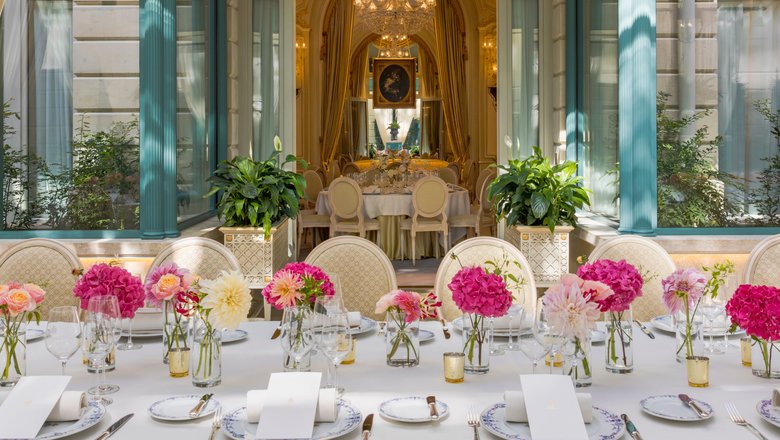 View from the glass roof of the Marie Louise Salon at the Ritz Paris