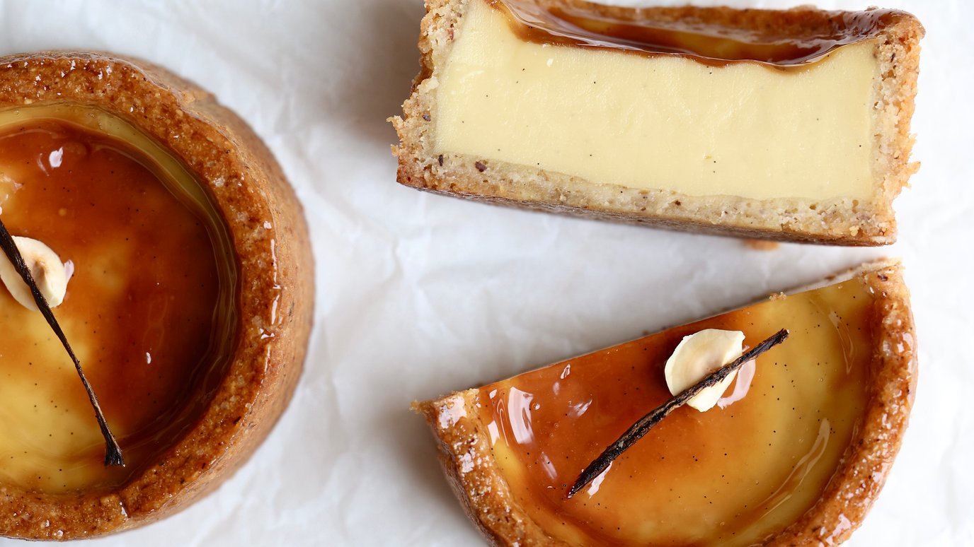 Flan basque et noix de pécans