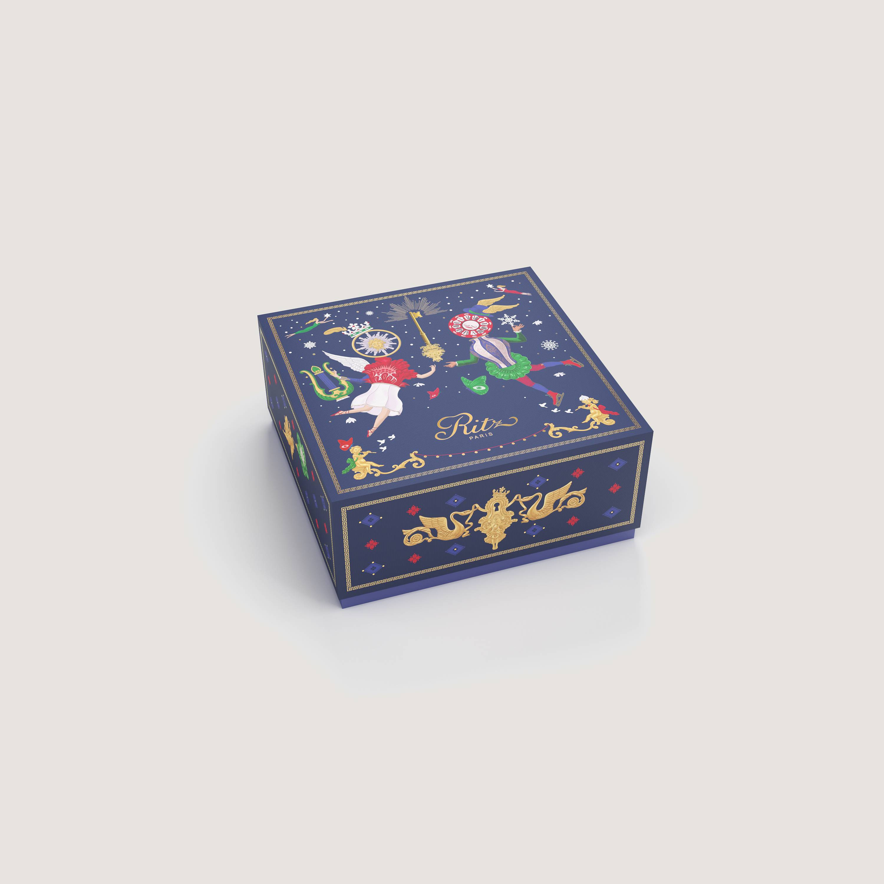 Surrealistic Christmas coffret - 4 blown glass ornaments | Ritz Paris