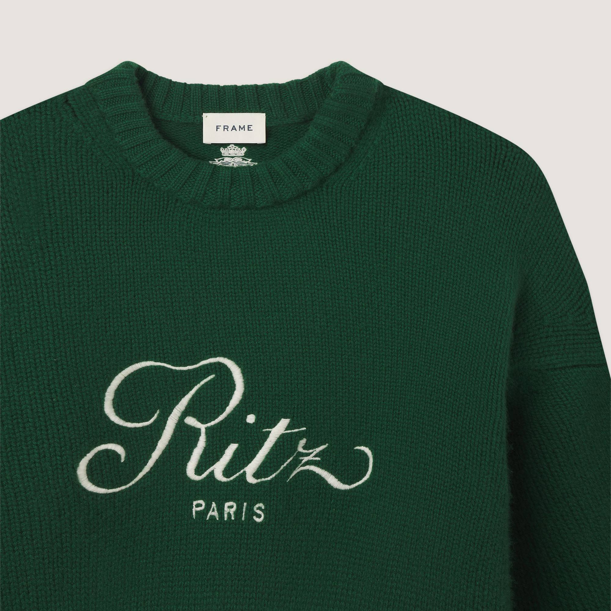 Unisex cashmere sweater - hunter green - Ritz Paris x FRAME | Ritz 