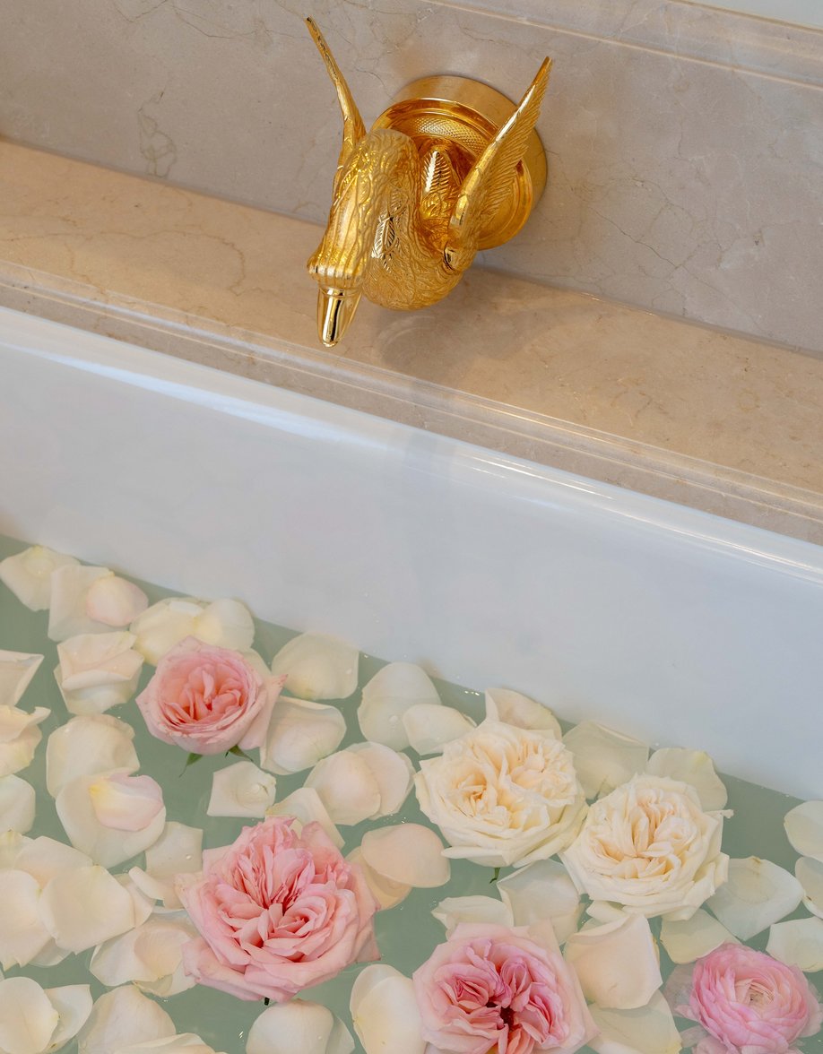 Flower petals in water