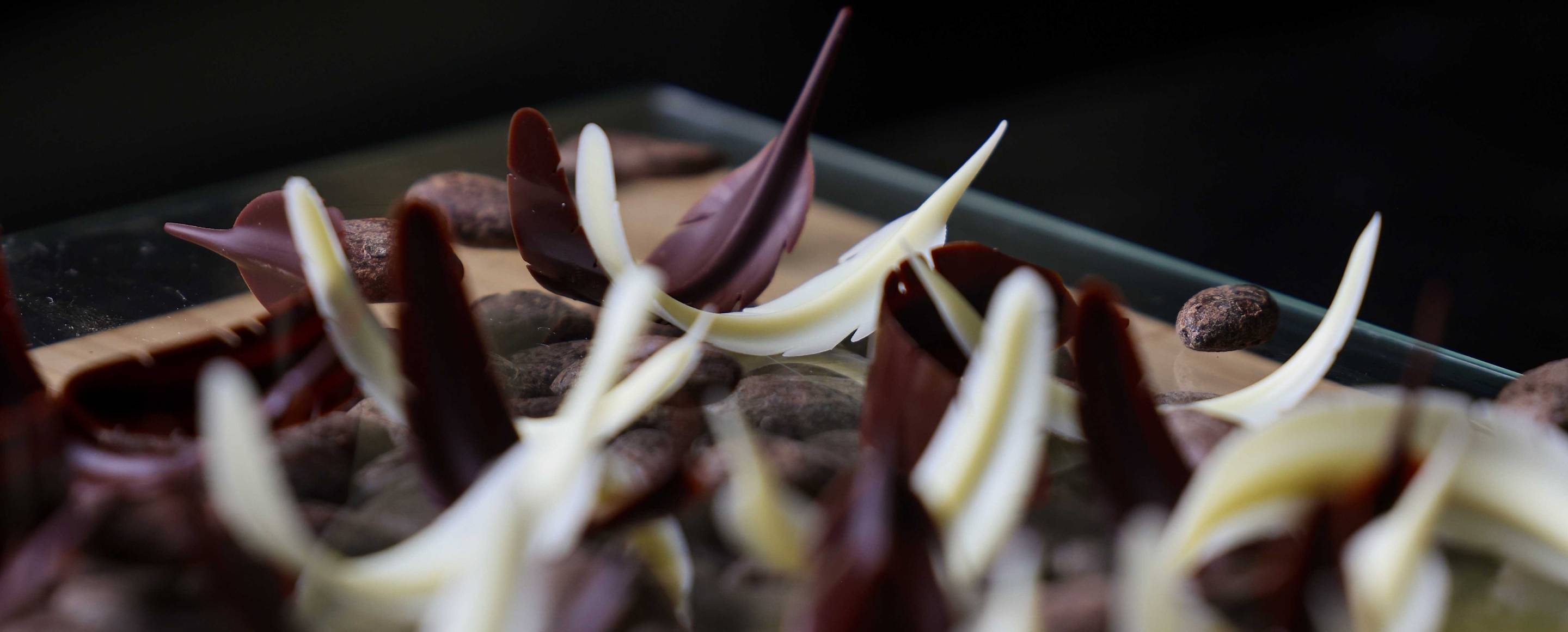 Milk chocolate and Williams pear Charlotte