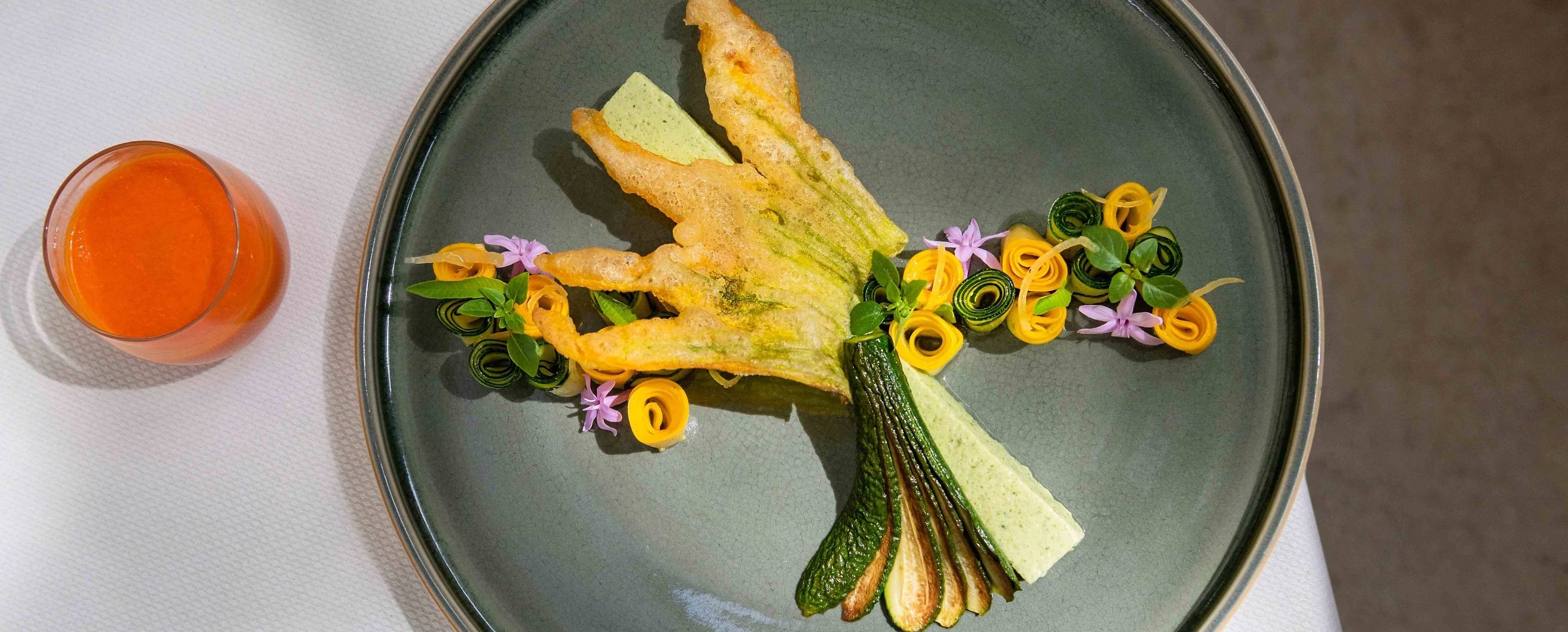 Refined dish served in an oyster shell