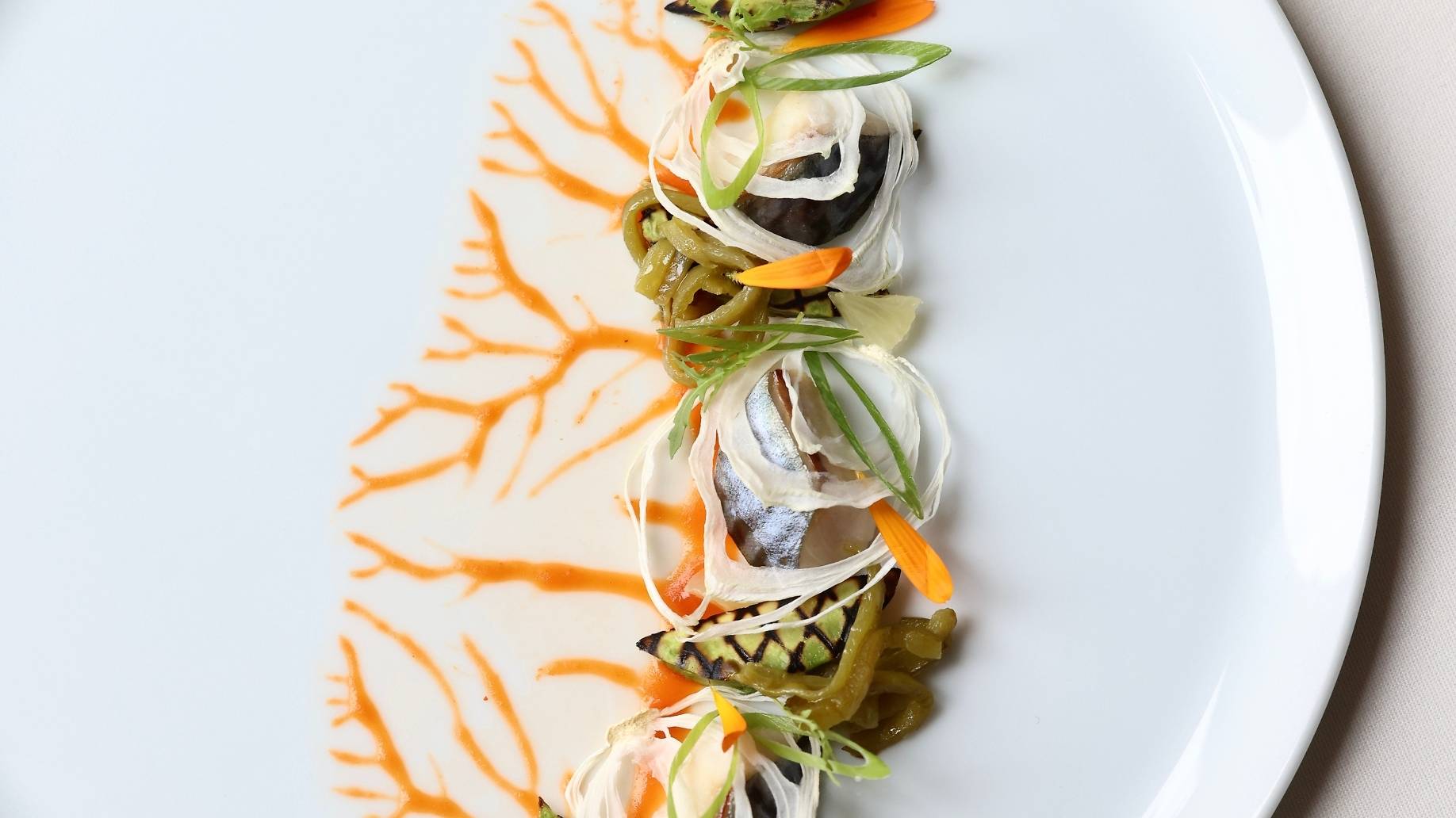 Shellfish consommé with seaweed