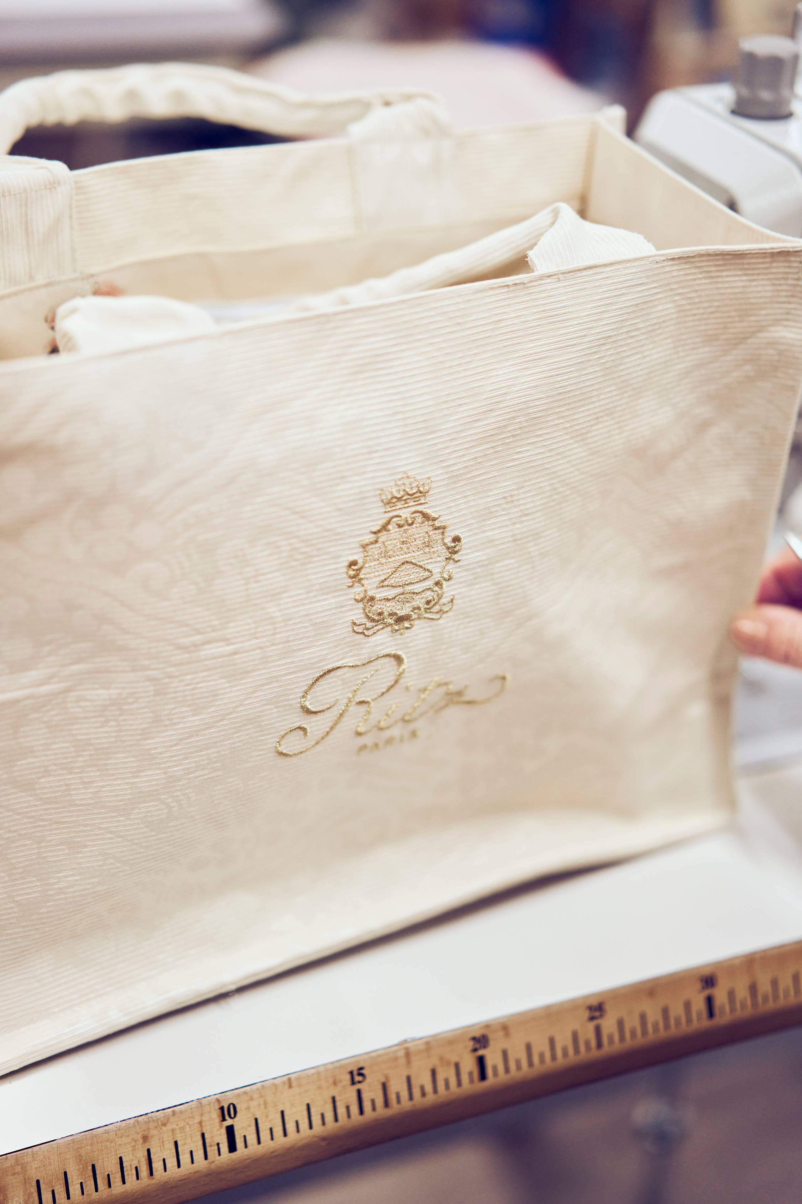 The Ritz Paris transforms its fabrics into chic, timeless tote bags