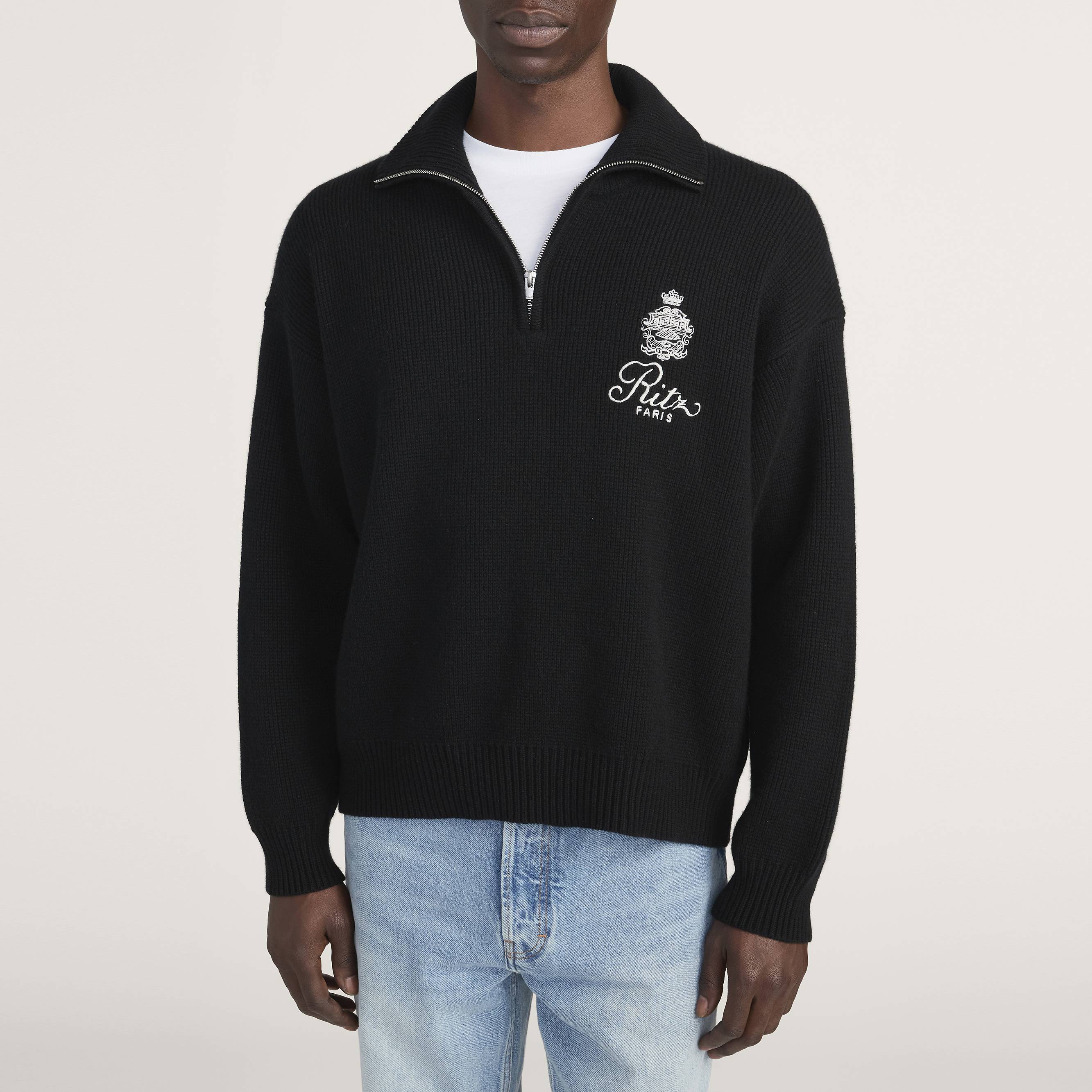 Men's cashmere half zip sweater - Ritz Paris x FRAME | Ritz Paris